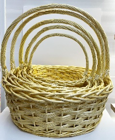 Willow baskets, 5pcs, D28xH30, D33xH36, D41xH41, D47xH47, D54xD53cm